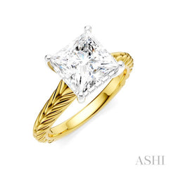 ASHI Princess Shape Semi-Mount Diamond Engagement Ring 195B8PPFHYW-SM-PN2
