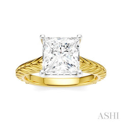 ASHI Princess Shape Semi-Mount Diamond Engagement Ring 195B8PPFHYW-SM-PN2