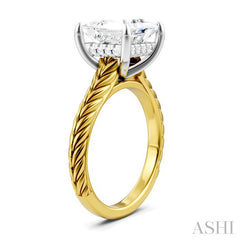 ASHI Princess Shape Semi-Mount Diamond Engagement Ring 195B8PPFHYW-SM-PN3