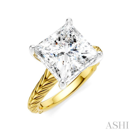 ASHI Princess Shape Semi-Mount Diamond Engagement Ring 195B8PPFHYW-SM-PN4