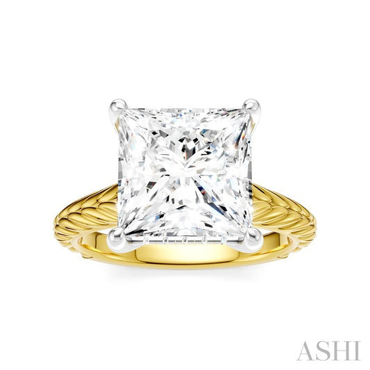 ASHI Princess Shape Semi-Mount Diamond Engagement Ring 195B8PPFHYW-SM-PN4