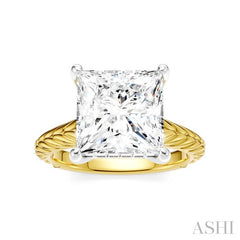 ASHI Princess Shape Semi-Mount Diamond Engagement Ring 195B8PPFHYW-SM-PN4