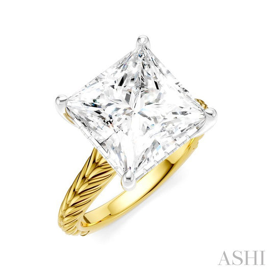 ASHI Princess Shape Semi-Mount Diamond Engagement Ring 195B8PPFHYW-SM-PN5