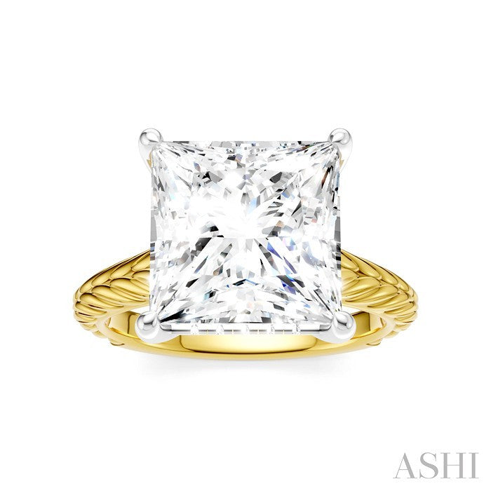 ASHI Princess Shape Semi-Mount Diamond Engagement Ring 195B8PPFHYW-SM-PN5