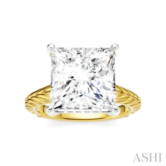 ASHI Princess Shape Semi-Mount Diamond Engagement Ring 195B8PPFHYW-SM-PN5
