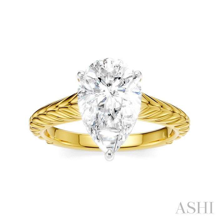 ASHI Pear Shape Semi-Mount Diamond Engagement Ring 195B8PPFHYW-SM-PR2