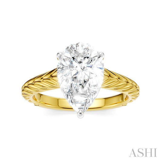 ASHI Pear Shape Semi-Mount Diamond Engagement Ring 195B8PPFHYW-SM-PR2
