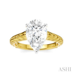 ASHI Pear Shape Semi-Mount Diamond Engagement Ring 195B8PPFHYW-SM-PR2