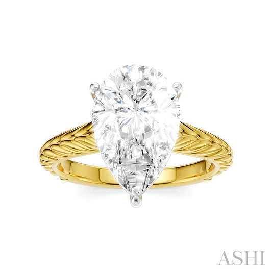 ASHI Pear Shape Semi-Mount Diamond Engagement Ring 195B8PPFHYW-SM-PR3