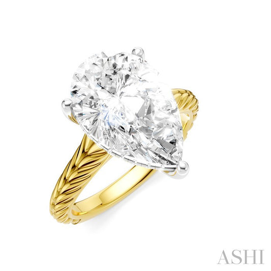 ASHI Pear Shape Semi-Mount Diamond Engagement Ring 195B8PPFHYW-SM-PR4