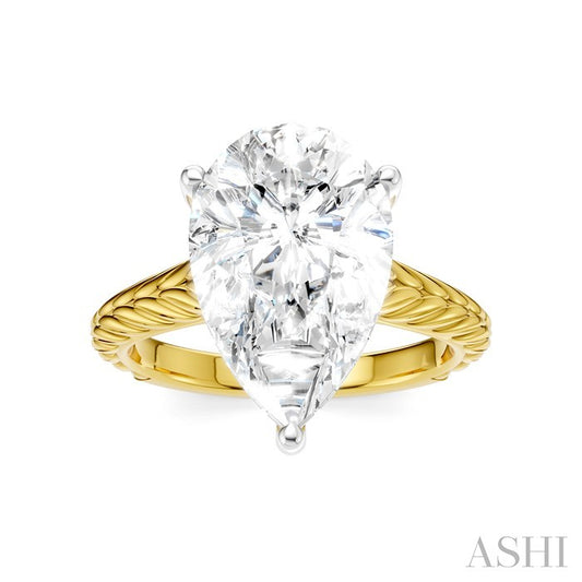 ASHI Pear Shape Semi-Mount Diamond Engagement Ring 195B8PPFHYW-SM-PR4