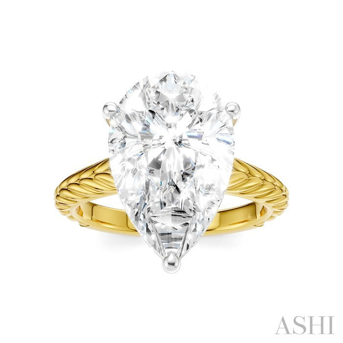 ASHI Pear Shape Semi-Mount Diamond Engagement Ring 195B8PPFHYW-SM-PR5