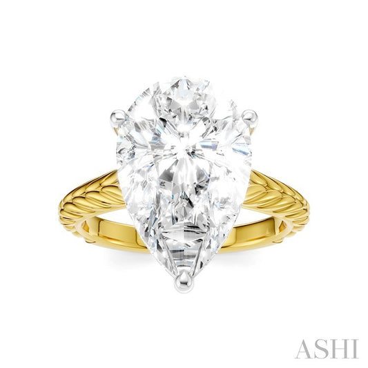 ASHI Pear Shape Semi-Mount Diamond Engagement Ring 195B8PPFHYW-SM-PR5