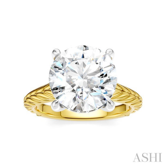 ASHI Round Shape Semi-Mount Diamond Engagement Ring 195B8PPFHYW-SM-RD4