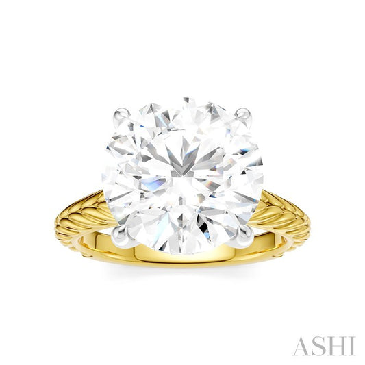 ASHI Round Shape Semi-Mount Diamond Engagement Ring 195B8PPFHYW-SM-RD5