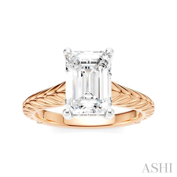 ASHI Emerald Shape Semi-Mount Diamond Engagement Ring 195B9PPFHPW-SM-EM2