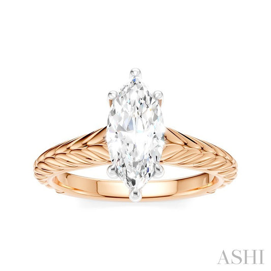 ASHI Marquise Shape Semi-Mount Diamond Engagement Ring 195B9PPFHPW-SM-MQ1