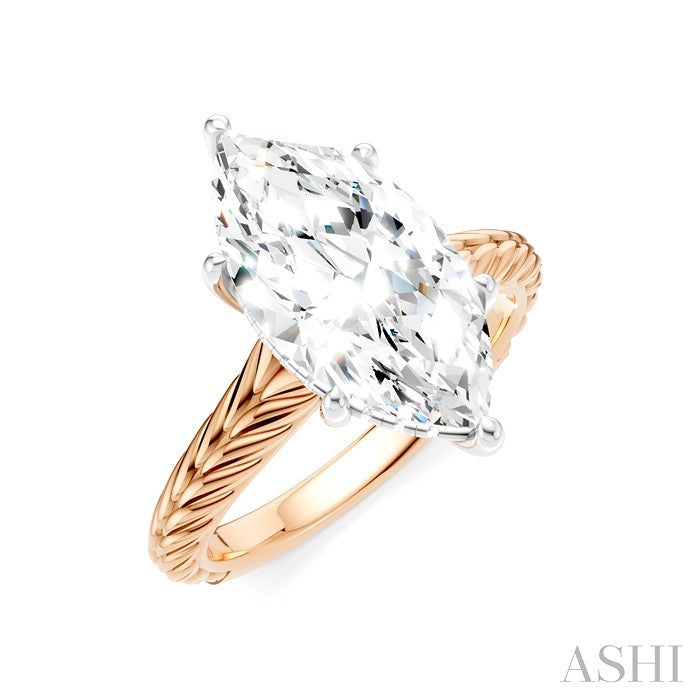 ASHI Marquise Shape Semi-Mount Diamond Engagement Ring 195B9PPFHPW-SM-MQ3