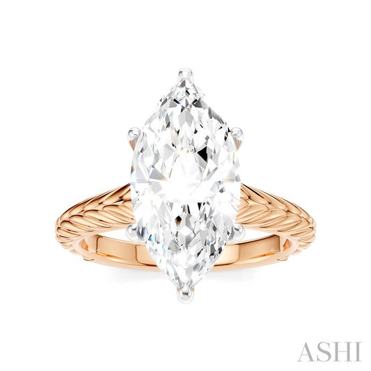 ASHI Marquise Shape Semi-Mount Diamond Engagement Ring 195B9PPFHPW-SM-MQ3
