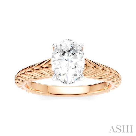 ASHI Oval Shape Semi-Mount Diamond Engagement Ring 195B9PPFHPW-SM-OV1