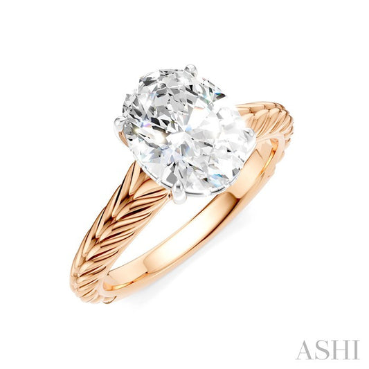 ASHI Oval Shape Semi-Mount Diamond Engagement Ring 195B9PPFHPW-SM-OV2