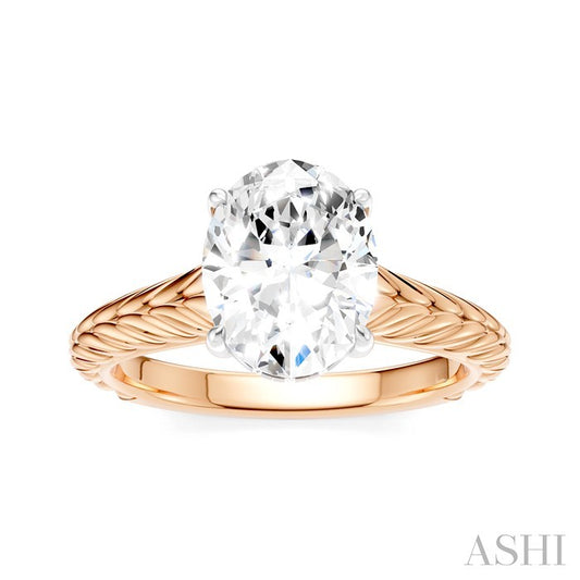 ASHI Oval Shape Semi-Mount Diamond Engagement Ring 195B9PPFHPW-SM-OV2