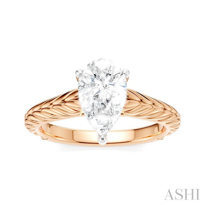 ASHI Pear Shape Semi-Mount Diamond Engagement Ring 195B9PPFHPW-SM-PR1