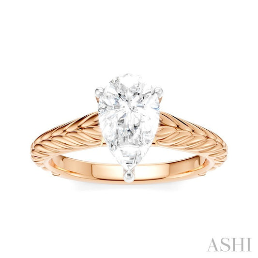 ASHI Pear Shape Semi-Mount Diamond Engagement Ring 195B9PPFHPW-SM-PR1
