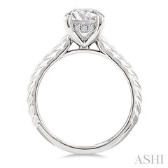 ASHI Oval Shape Semi-Mount Diamond Engagement Ring 195B9PPFHWG-SM-OV2