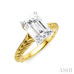 ASHI Emerald Shape Semi-Mount Diamond Engagement Ring 195B9PPFHYW-SM-EM2