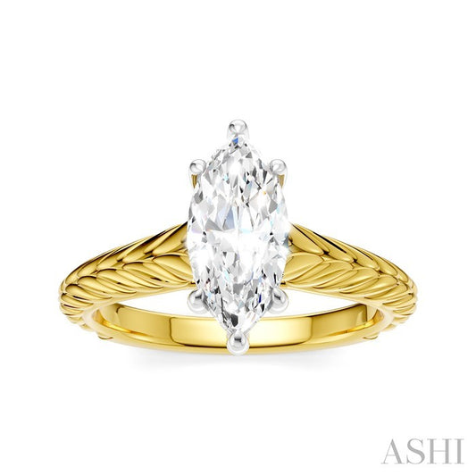 ASHI Marquise Shape Semi-Mount Diamond Engagement Ring 195B9PPFHYW-SM-MQ1