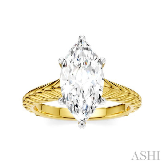 ASHI Marquise Shape Semi-Mount Diamond Engagement Ring 195B9PPFHYW-SM-MQ2