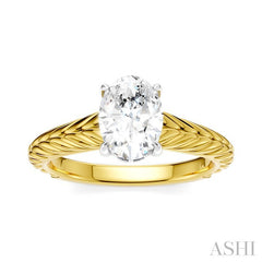 ASHI Oval Shape Semi-Mount Diamond Engagement Ring 195B9PPFHYW-SM-OV1