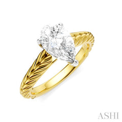 ASHI Pear Shape Semi-Mount Diamond Engagement Ring 195B9PPFHYW-SM-PR1