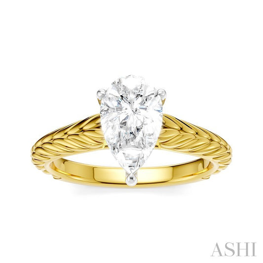 ASHI Pear Shape Semi-Mount Diamond Engagement Ring 195B9PPFHYW-SM-PR1