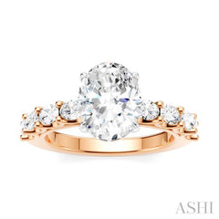 ASHI Oval Shape Semi-Mount Diamond Engagement Ring 196A2PPFHPW-SM-OV2