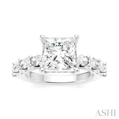 ASHI Princess Shape Semi-Mount Diamond Engagement Ring 196A2PPFHWG-SM-PN2