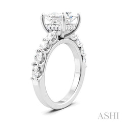 ASHI Princess Shape Semi-Mount Diamond Engagement Ring 196A2PPFHWG-SM-PN2