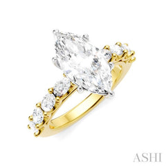 ASHI Marquise Shape Semi-Mount Diamond Engagement Ring 196A2PPFHYW-SM-MQ2