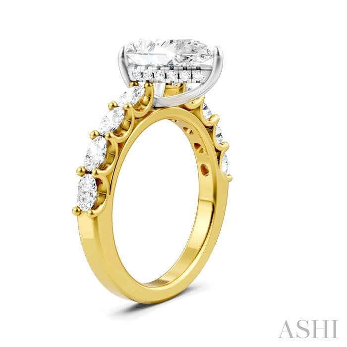 ASHI Pear Shape Semi-Mount Diamond Engagement Ring 196A2PPFHYW-SM-PR2