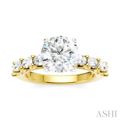 ASHI Round Shape Semi-Mount Diamond Engagement Ring 196A2PPFHYW-SM-RD2