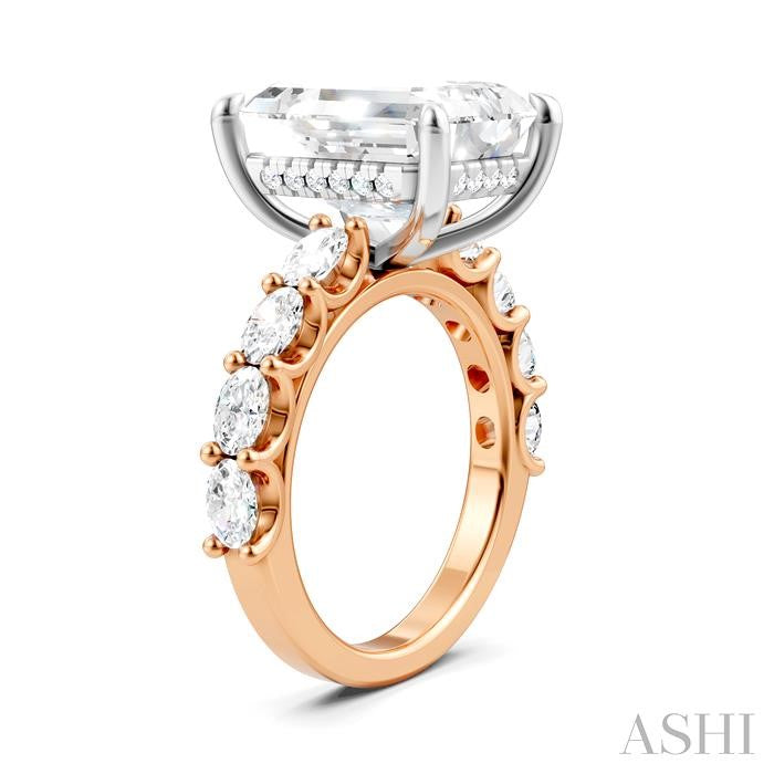 ASHI Emerald Shape Semi-Mount Diamond Engagement Ring 196ACPPFHPW-SM-EM5