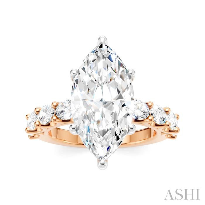 ASHI Marquise Shape Semi-Mount Diamond Engagement Ring 196ACPPFHPW-SM-MQ4