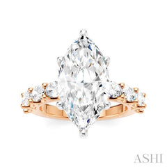 ASHI Marquise Shape Semi-Mount Diamond Engagement Ring 196ACPPFHPW-SM-MQ4