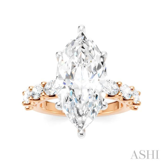 ASHI Marquise Shape Semi-Mount Diamond Engagement Ring 196ACPPFHPW-SM-MQ5