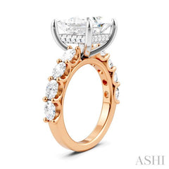 ASHI Princess Shape Semi-Mount Diamond Engagement Ring 196ACPPFHPW-SM-PN4