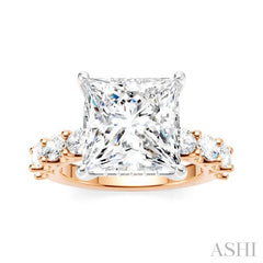 ASHI Princess Shape Semi-Mount Diamond Engagement Ring 196ACPPFHPW-SM-PN5