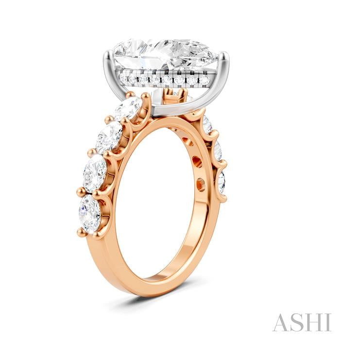 ASHI Pear Shape Semi-Mount Diamond Engagement Ring 196ACPPFHPW-SM-PR4
