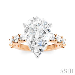 ASHI Pear Shape Semi-Mount Diamond Engagement Ring 196ACPPFHPW-SM-PR5