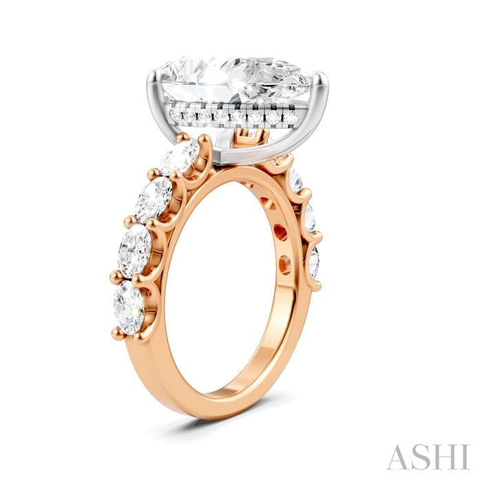 ASHI Pear Shape Semi-Mount Diamond Engagement Ring 196ACPPFHPW-SM-PR5